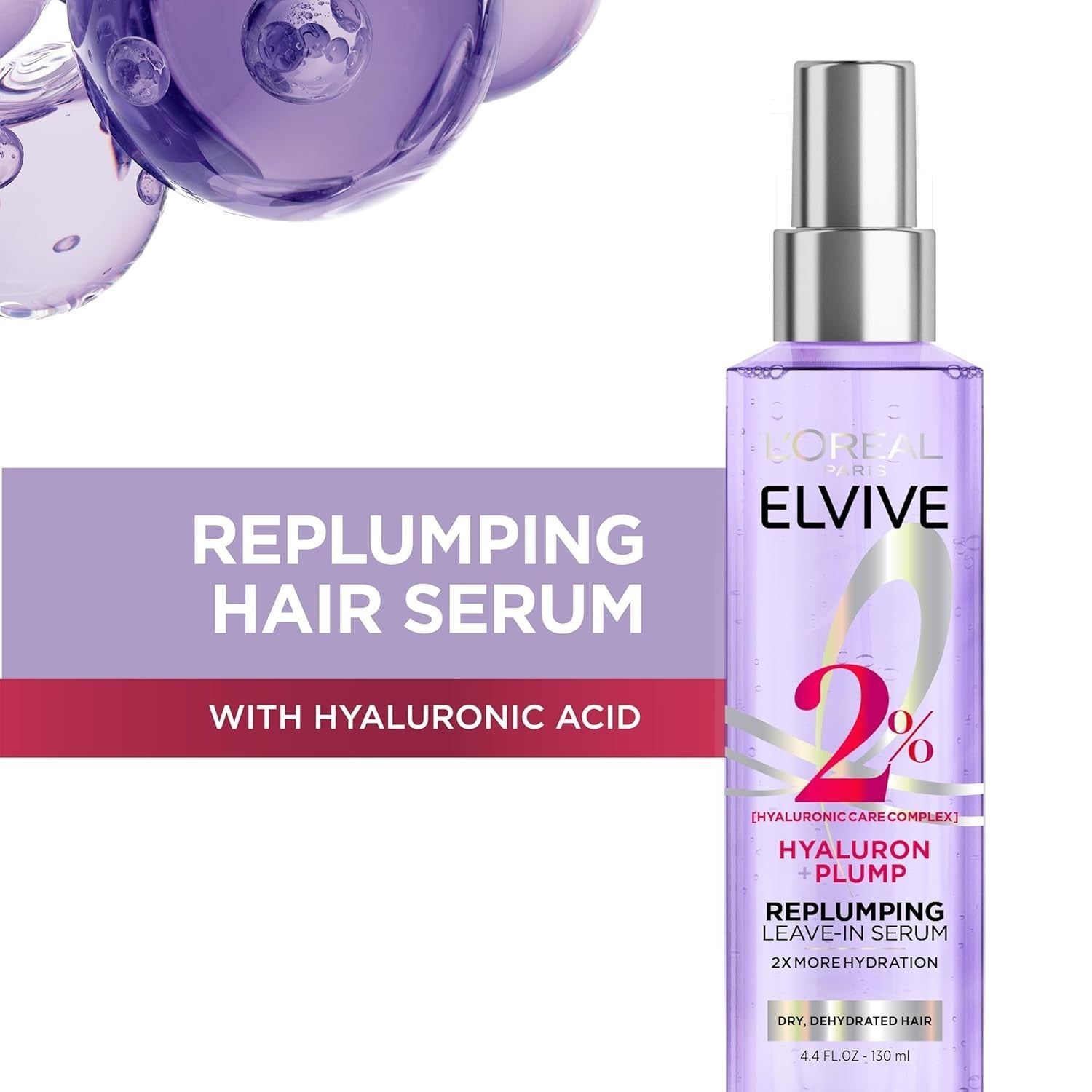 L'Oreal Paris Elvive Hyaluron Plump Moisture Plump Hair Serum 4.4 Fl Oz