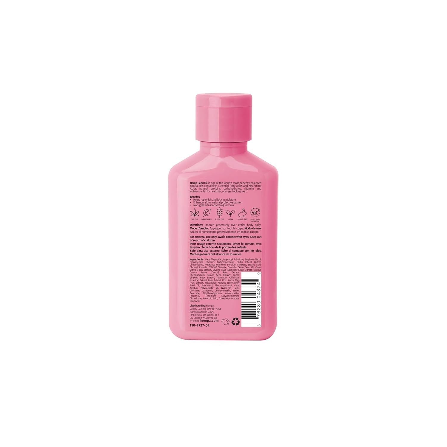 Hempz Mini Collagen-Infused Jasmine & Rose Body Moisturizer, 2.25 oz - Paraben