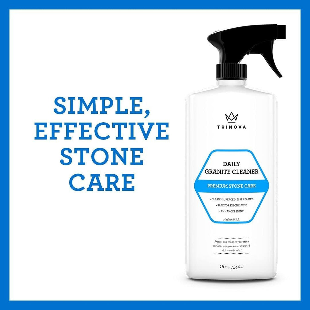 TriNova Granite Cleaner & Polish for Daily Use - Made in USA, 18 oz TILE, STONE