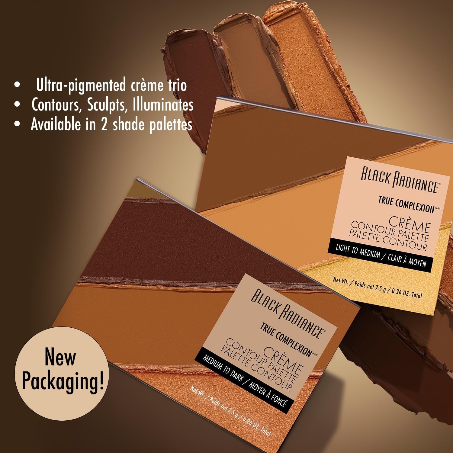 Black Radiance True Complexion Creme Contour Palette, Medium to Dark, 7.5 Gram