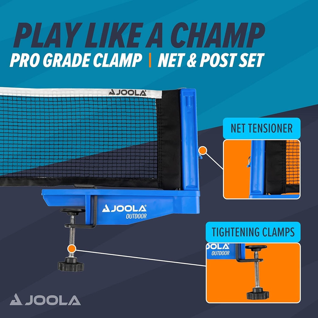 JOOLA Outdoor Weatherproof Table Tennis Net & Post Set Waterproof 72" Ping Pong
