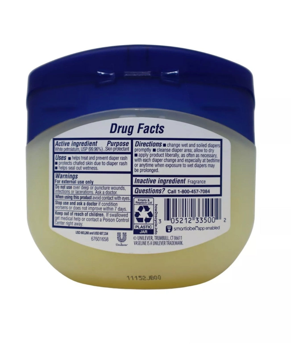 New Vaseline Baby Healing Petroleum Jelly Skin Protectant & Hypoallergenic 13 Oz