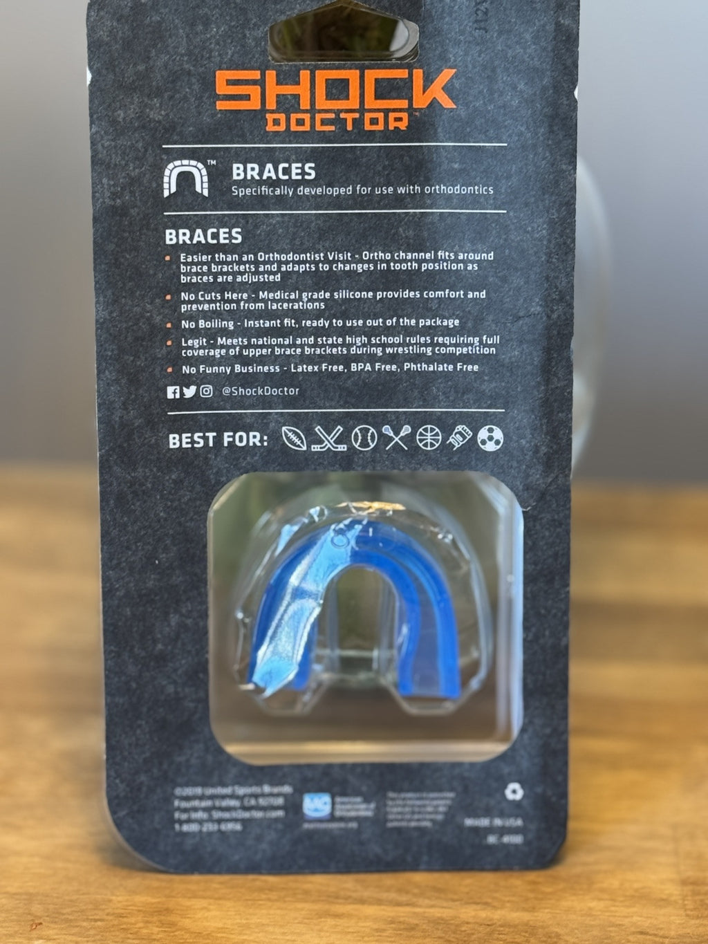 BRAND NEW SHOCK DOCTOR BRACES STRAPLESS UPPER PROTECTION INSTANT FIT NO BOIL