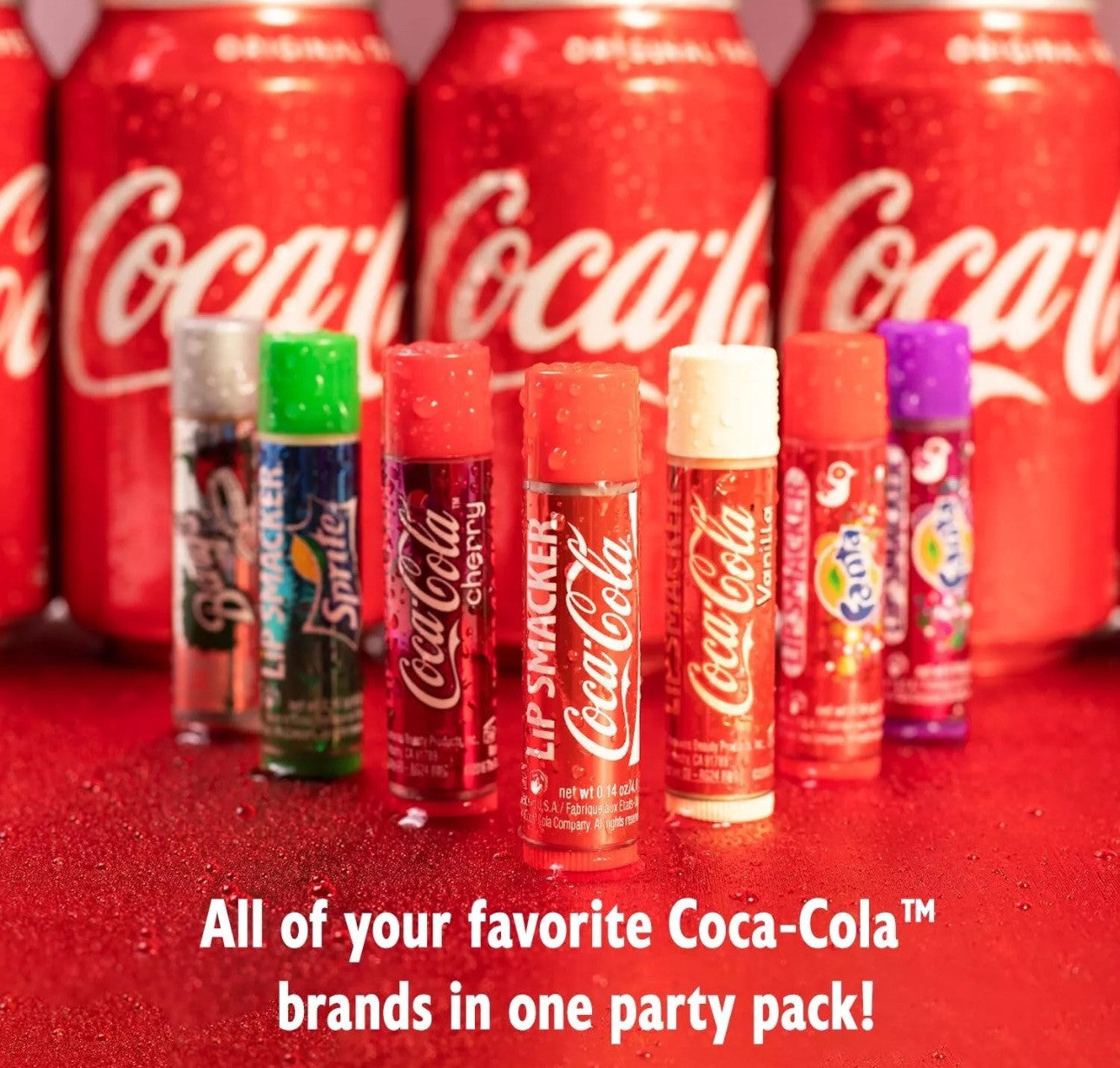 Lip Smacker Lip Gloss Lip Balm Coca-Cola Flavored 8 Count Flavors Coke Fanta