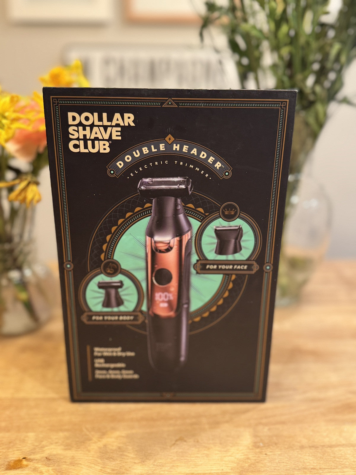 NEW DOLLAR SHAVE CLUB DOUBLE HEADER ELECTRIC TRIMMER BODY & FACE WATERPROOF