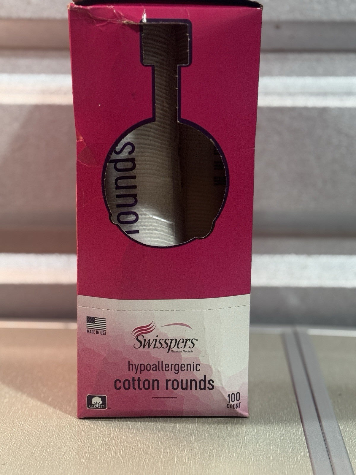 3X 100 Ct SWISSPERS Hypoallergenic Prem 100% Cotton Beauty Round - Total 300 Pad